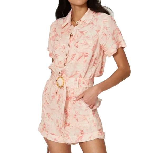 Show Me Your Mumu Bexley Linen Blend Romper - Picture 1 of 4